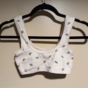 ARQ Cream Bra with Floral Accents